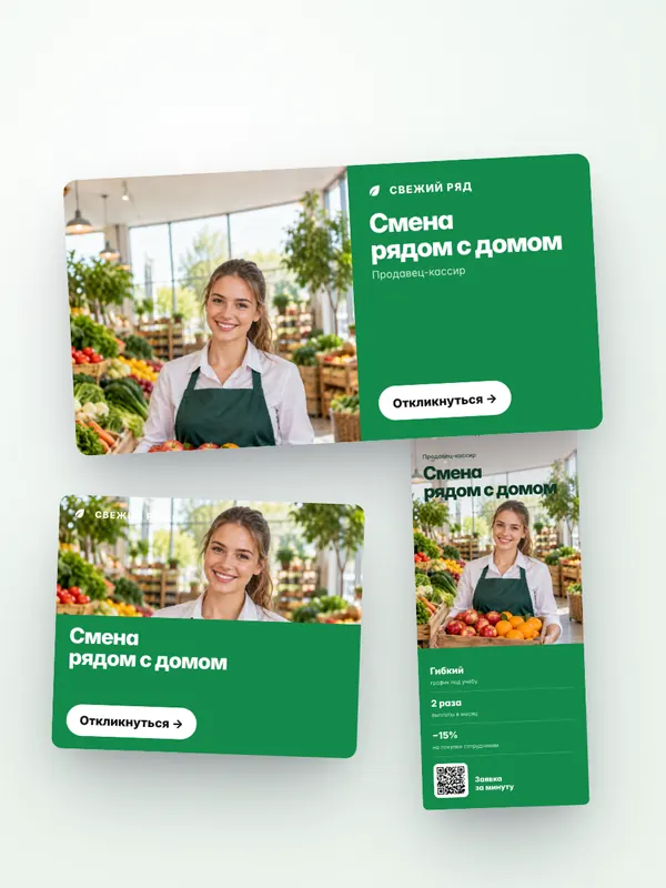 HR-кампания, ритейл: баннеры для рекламы — концепт