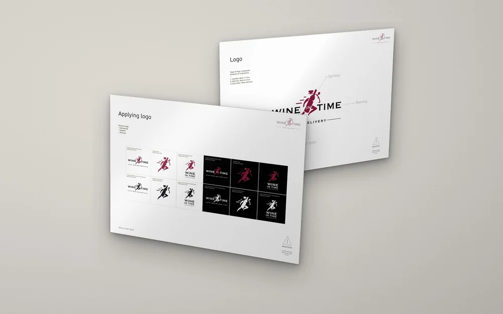Гайдлайн Wine in Time — построение знака и применение на светлом и тёмном