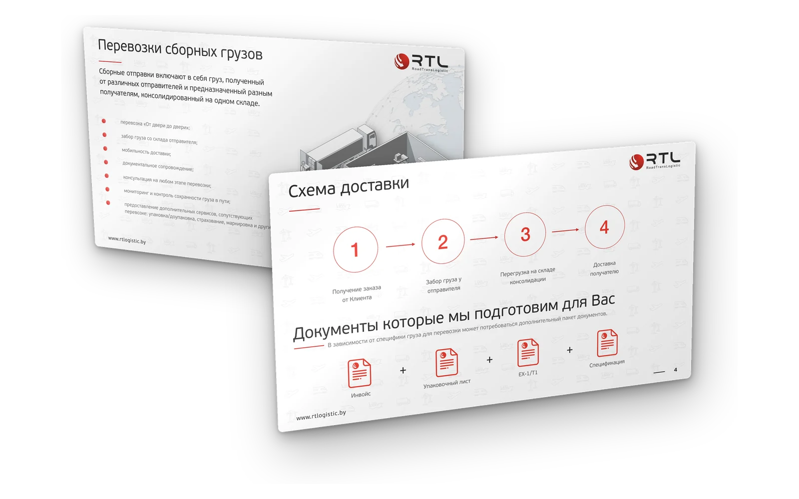 Презентация RTL — схема доставки и документы