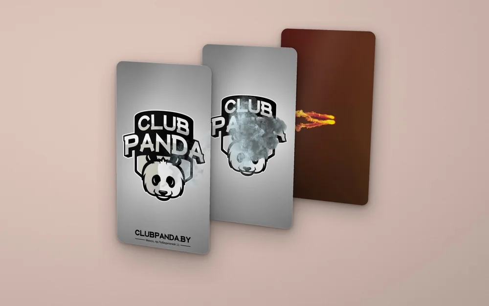 Анимация логотипа Club Panda — три кадра заставки