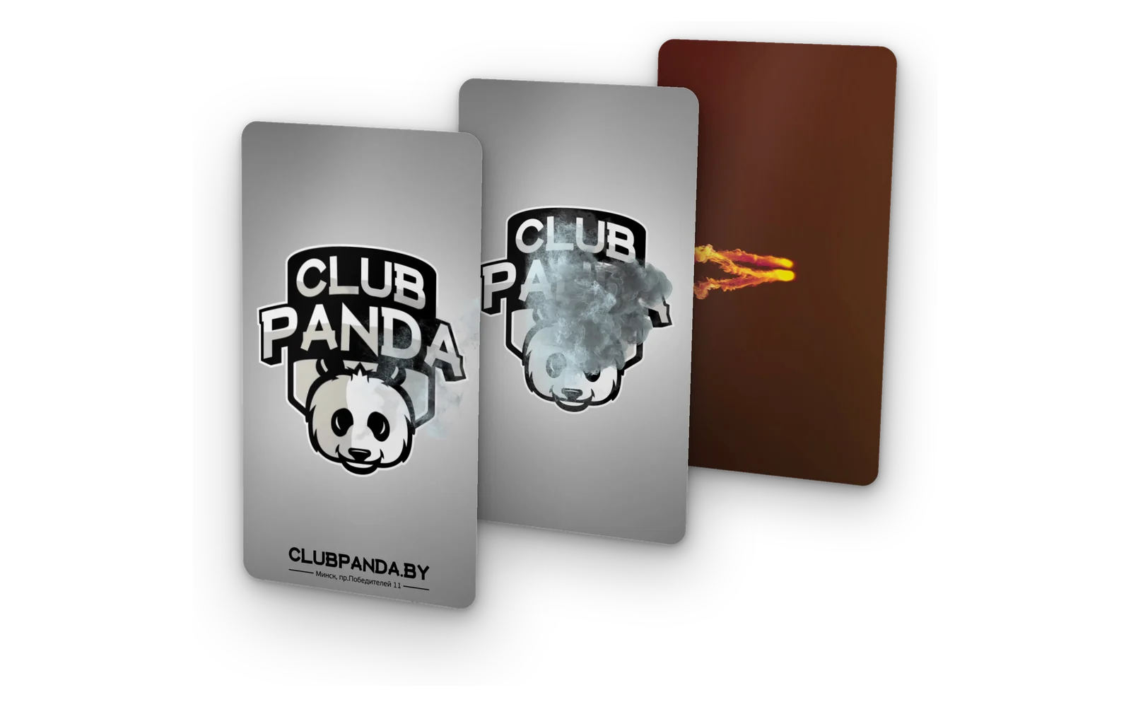 Анимация логотипа Club Panda — три кадра заставки
