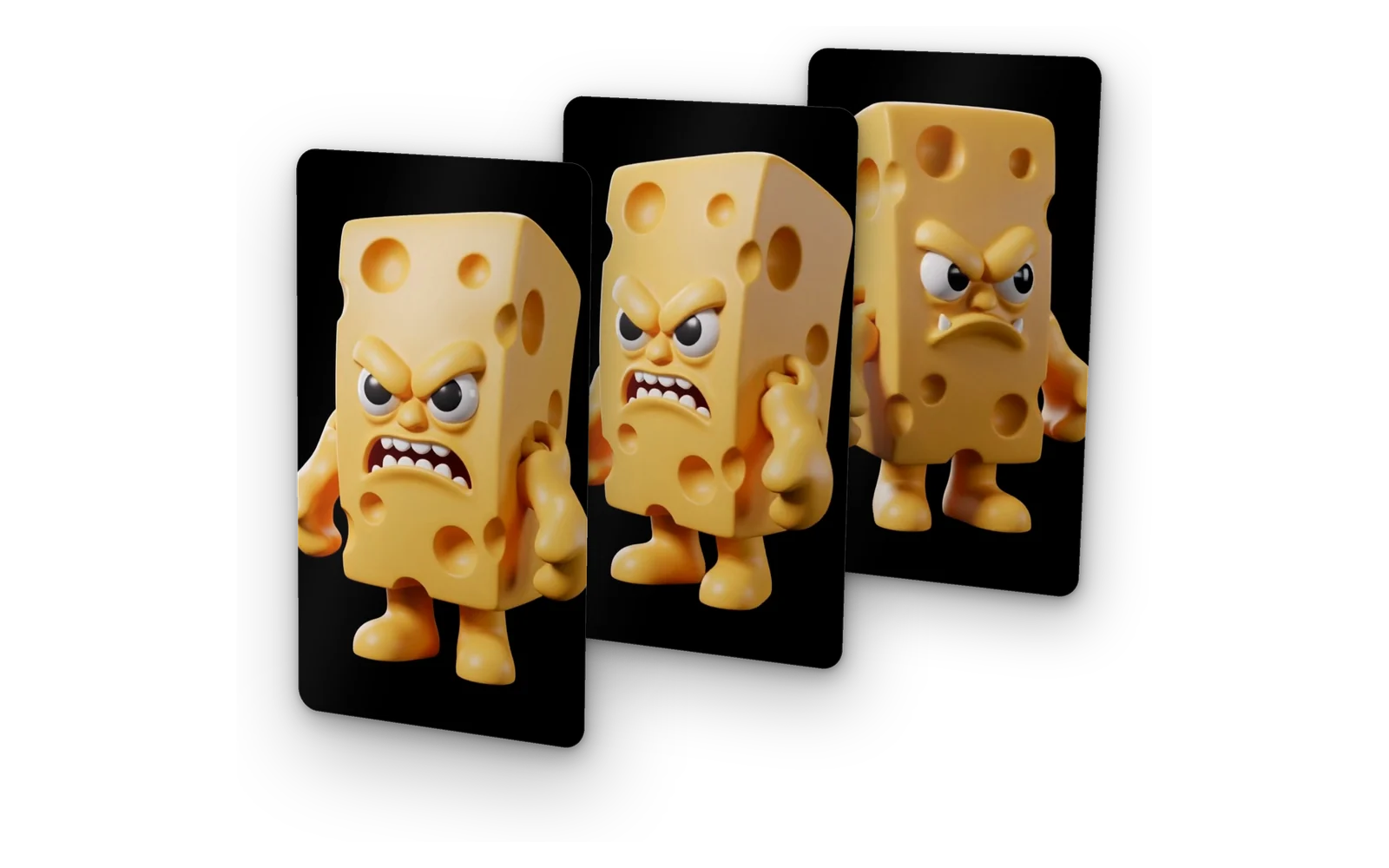 Ролик Tribletz — 3D-персонаж сыра, три кадра