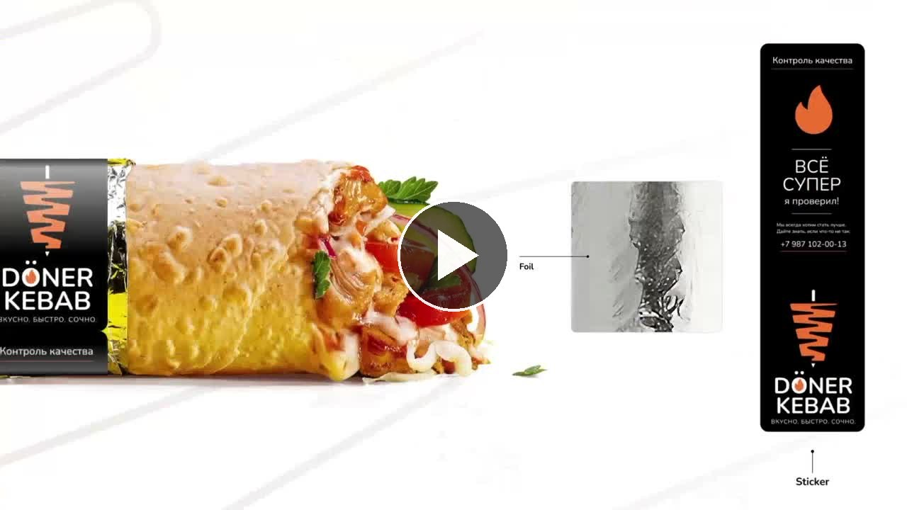 Ролик Doner Kebab — шаурма и стикер