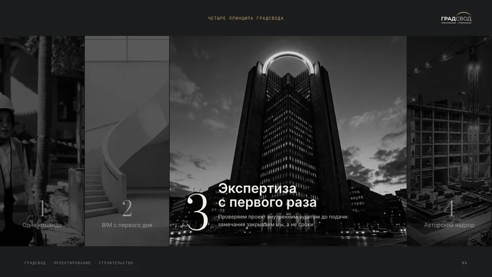 Слайд презентации ГРАДСВОД — проектирование и строительство